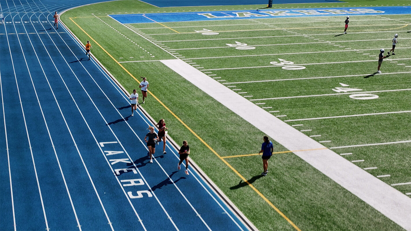 Students running on track