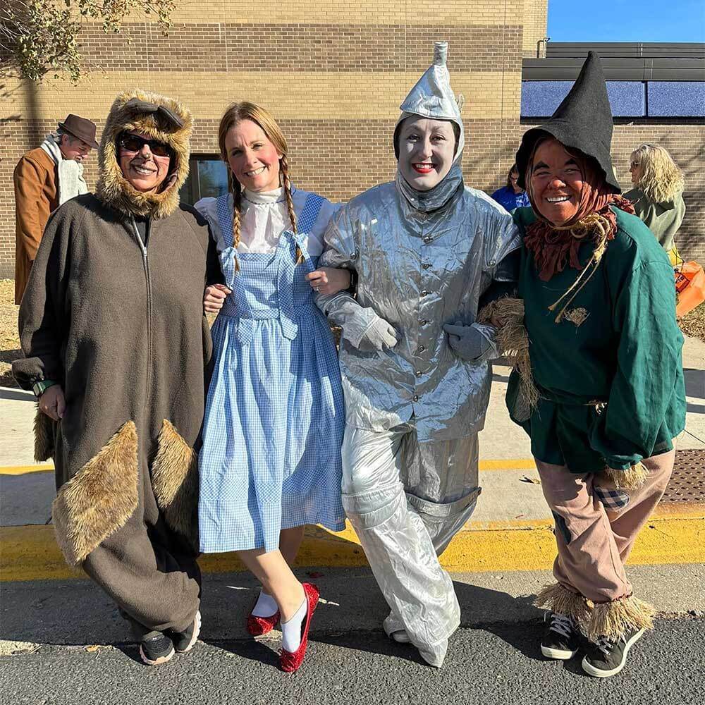 People dressed in costumes