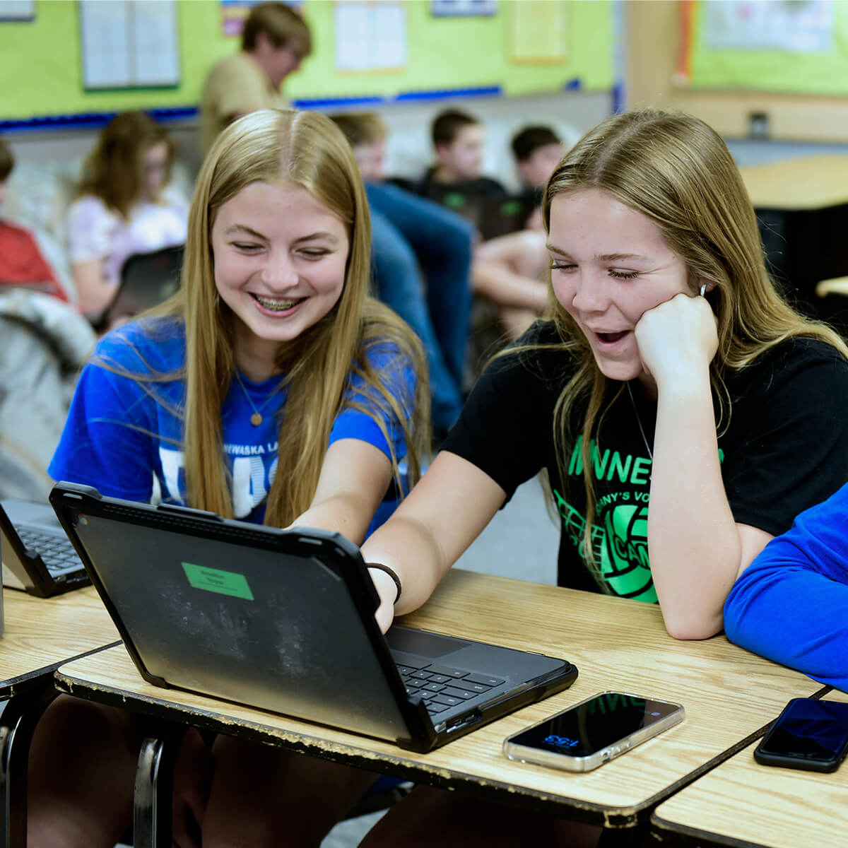 Students on a computer in the classroom