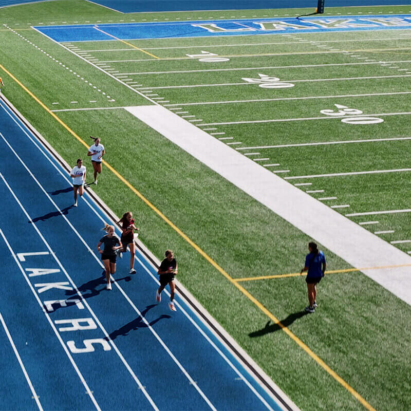 Students running on track
